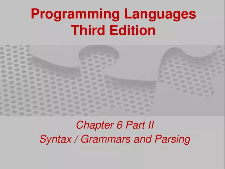 PPT - Programming Languages Third Edition PowerPoint Presentation, free ...