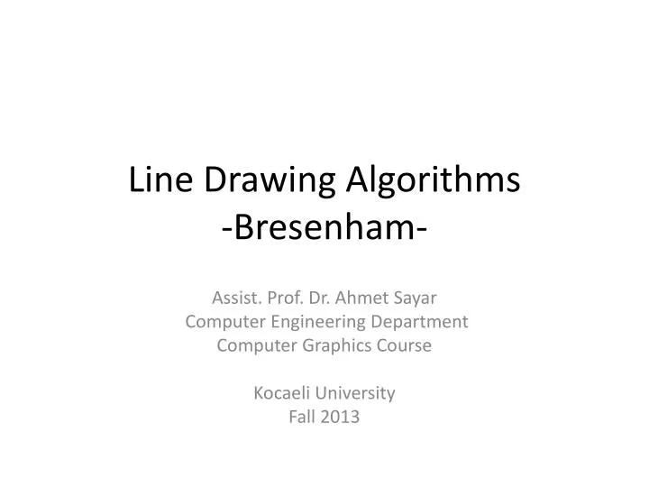 Ppt Line Drawing Algorithms Bresenham Powerpoint Presentation Free Download Id 2078201