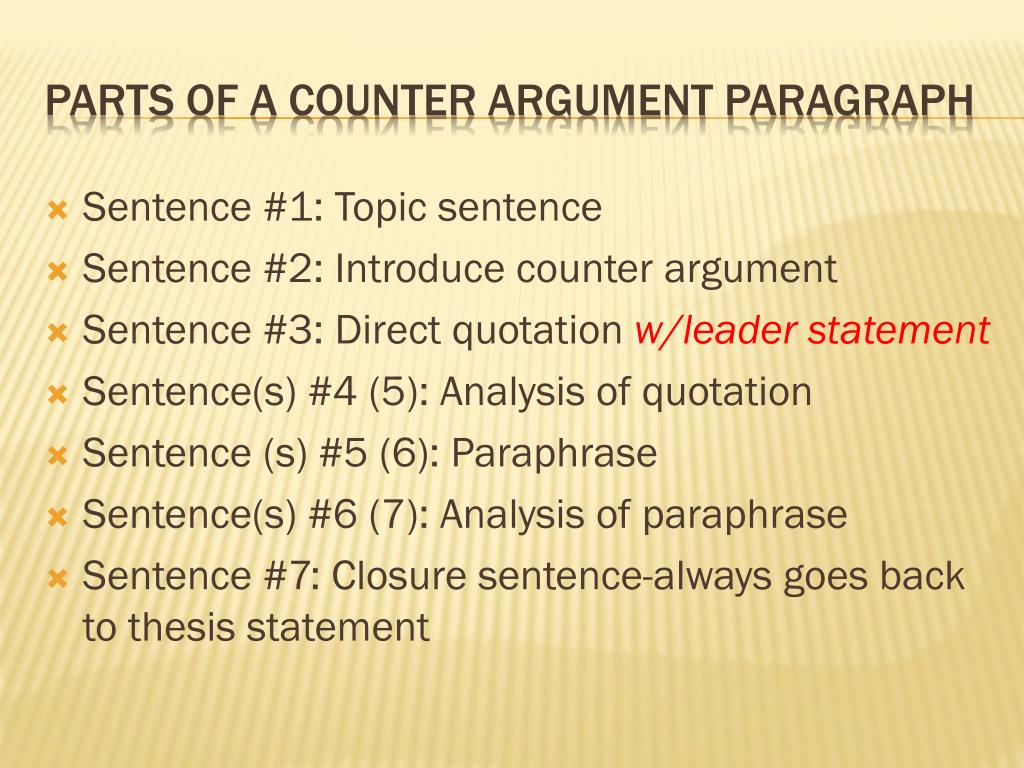 essay structure counter argument