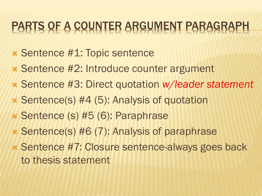 PPT Counter Argument Paragraph PowerPoint Presentation Free Download 