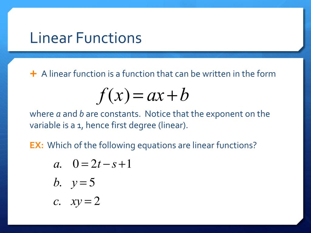 PPT - Linear Functions PowerPoint Presentation, free download - ID:2078824