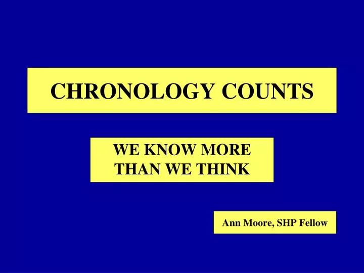 chronology counts n.