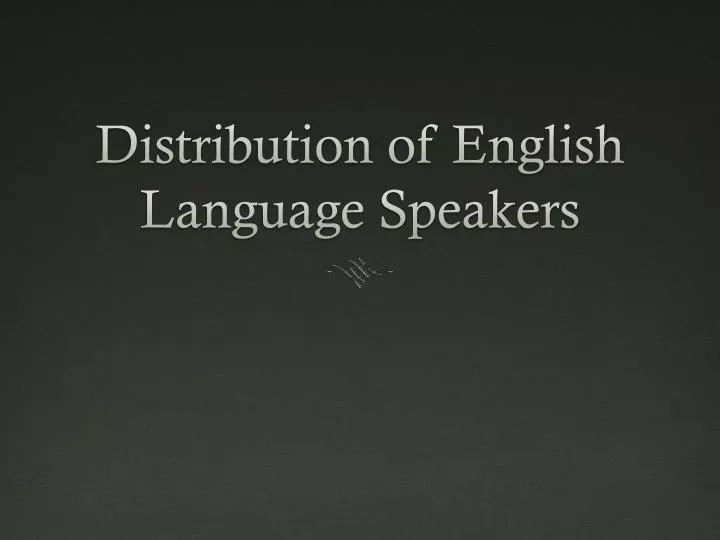 distribution of english language speakers n.