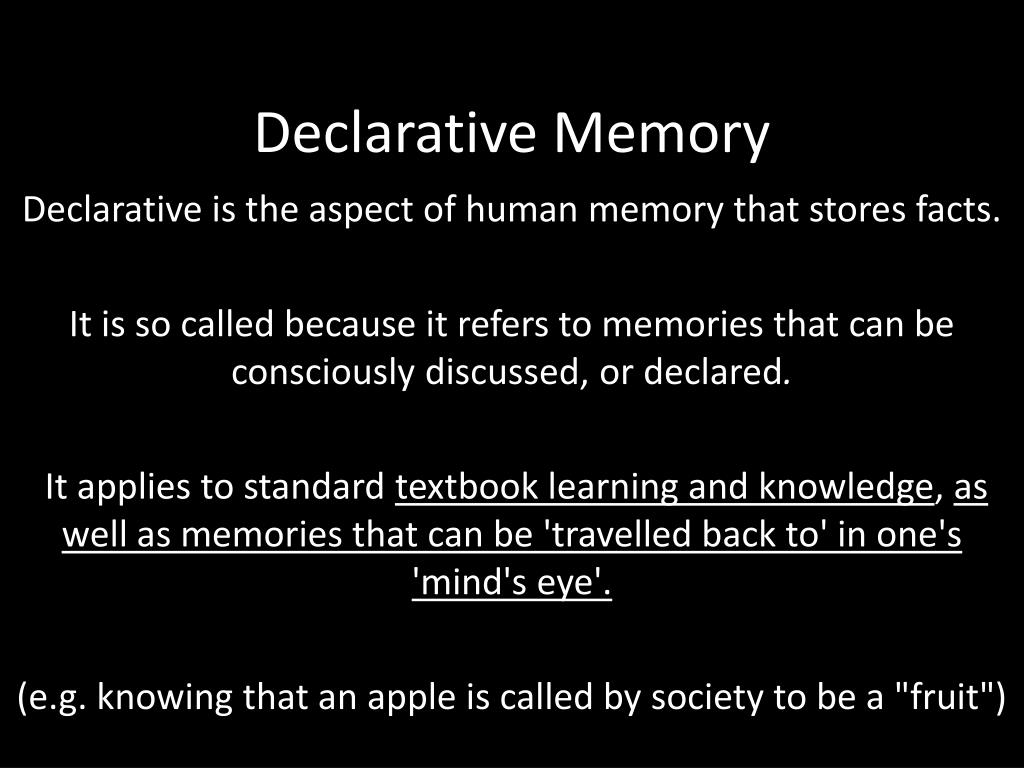 declarative memory declarative memory