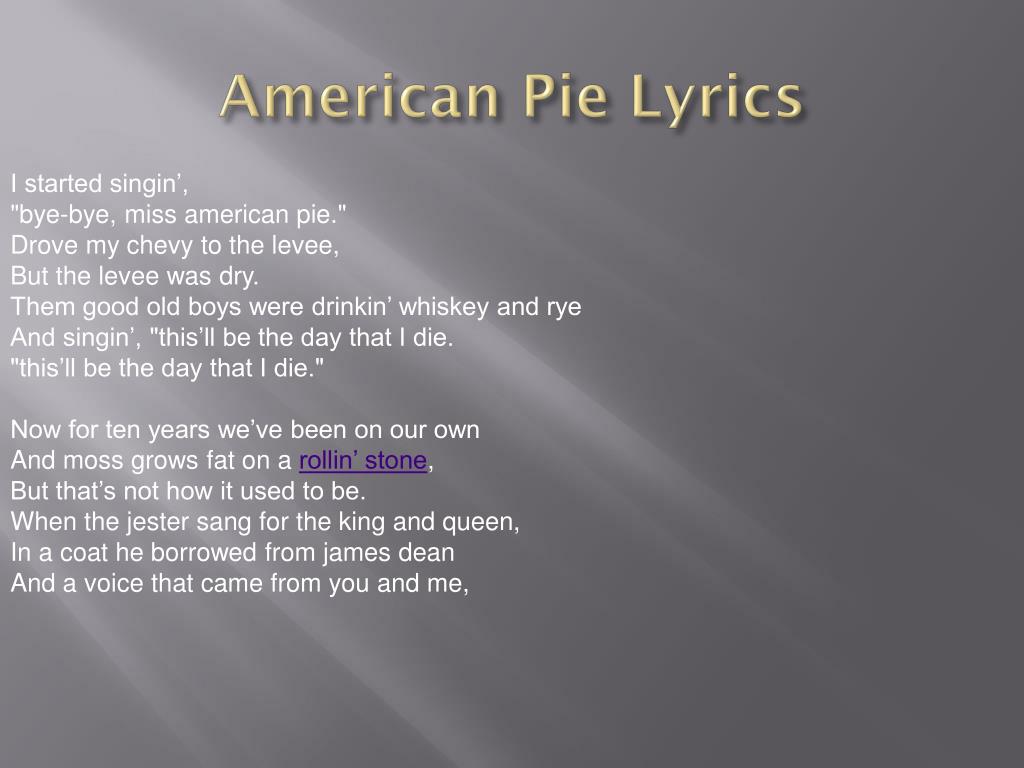 meaning american pie song