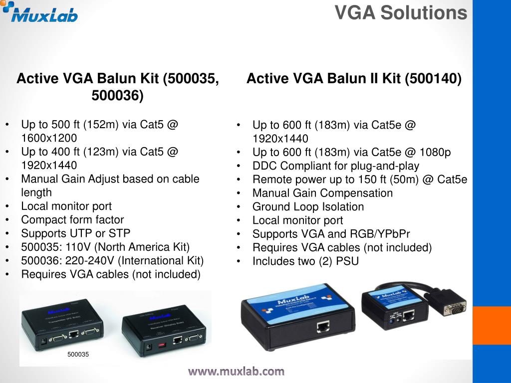 MuxLab 500035 Active VGA Balun Kit 