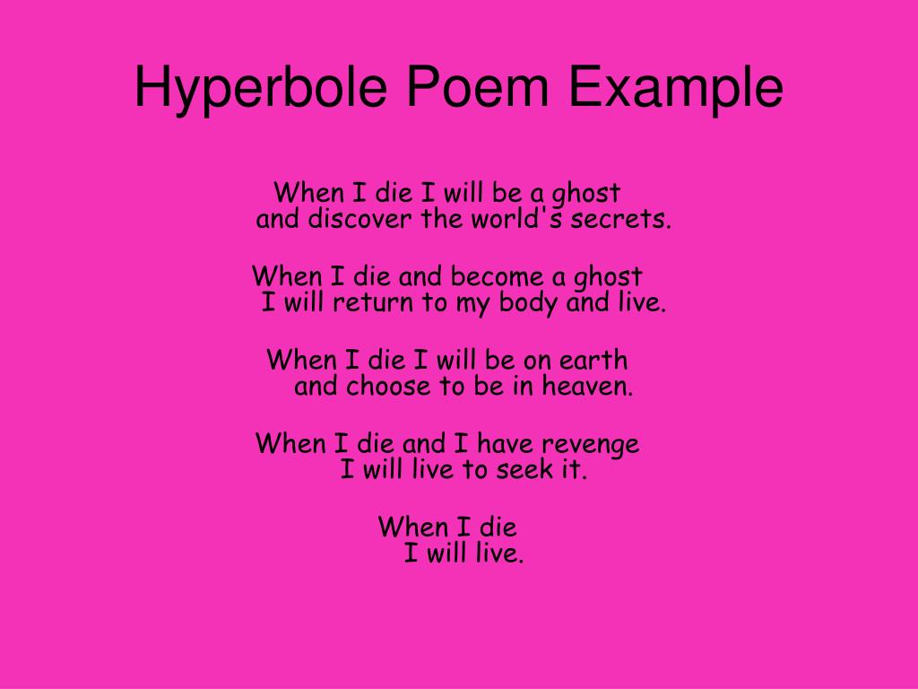 Hyperbole Poems For Kids