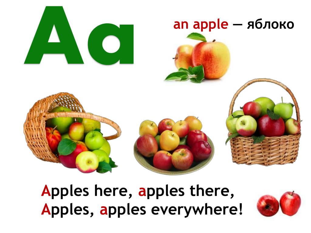 Apples to Apples. There is яблоко на кухне. Do you like Apples. Adam likes Apples.