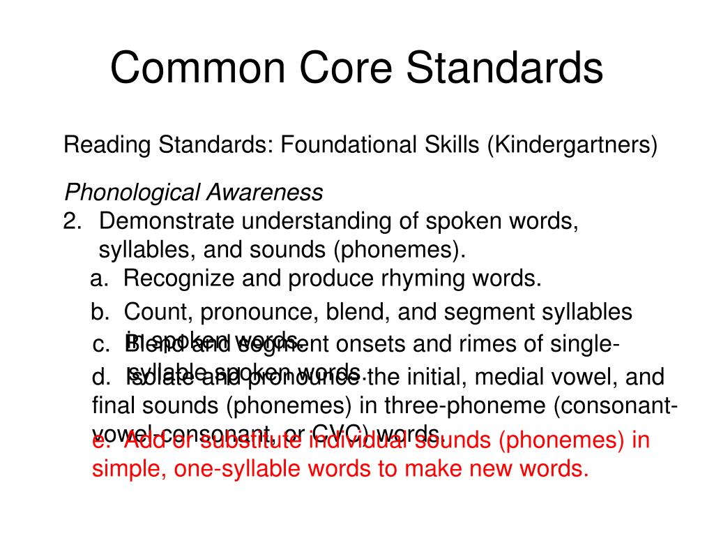 Ppt kindergarten skills and common core standards powerpoint
