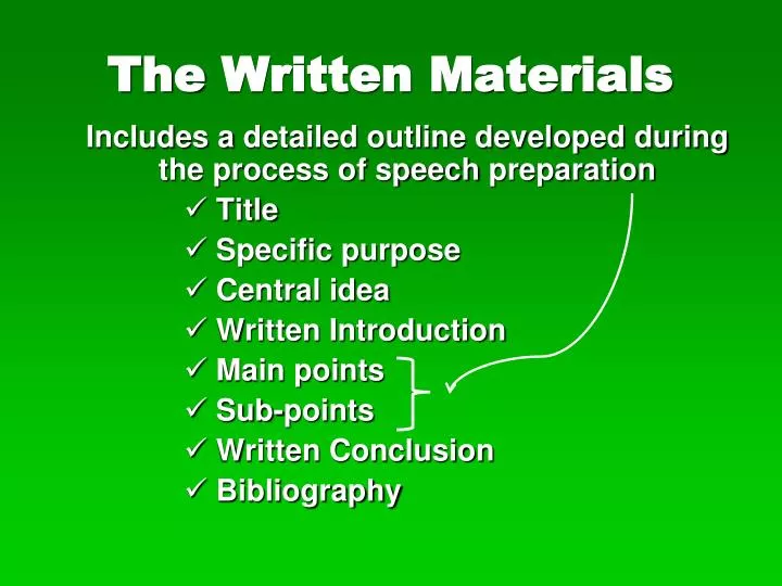 the written materials n.
