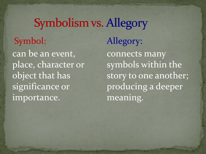 allegory vs symbolism