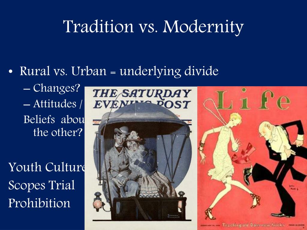 article on tradition vs modernity
