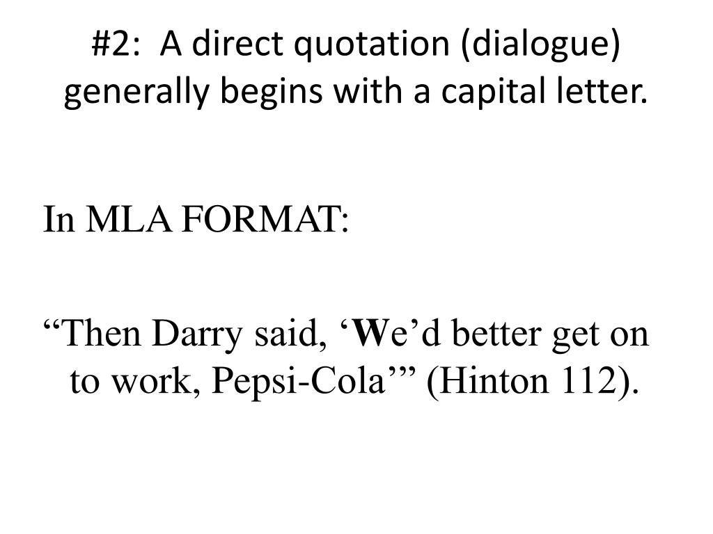 how to quote film dialogue in an essay mla
