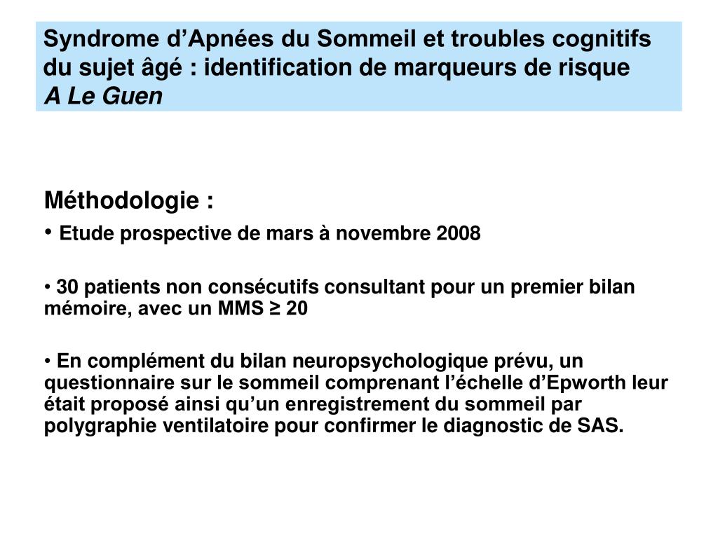 PPT - Syndrome d’apnées du sommeil chez le sujet âgé PowerPoint ...