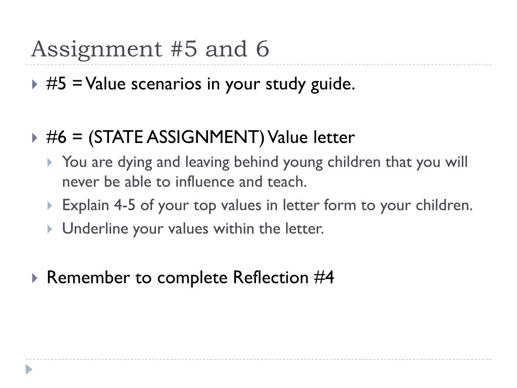 assignment for value