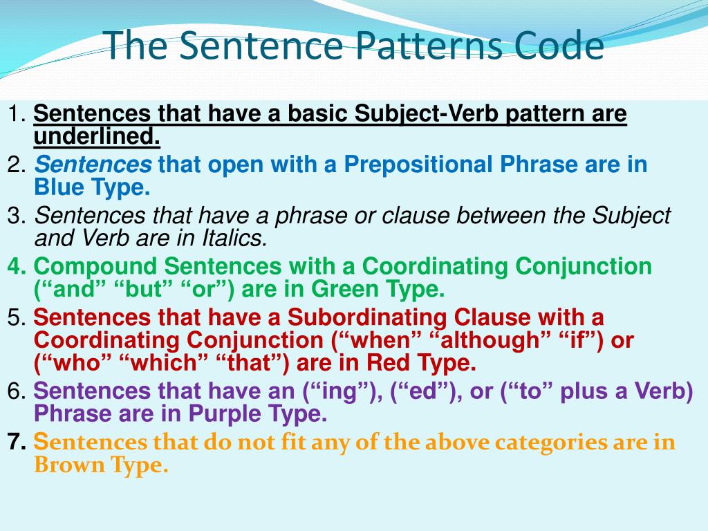 sentence pattern powerpoint presentation