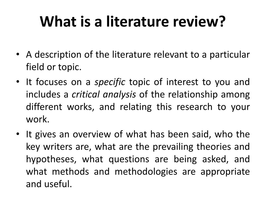 literature review meaning in simple words