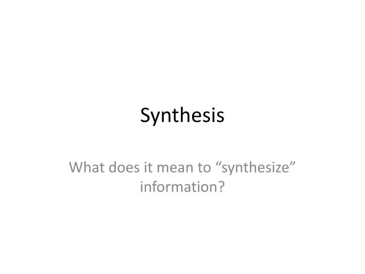 synthesis n.