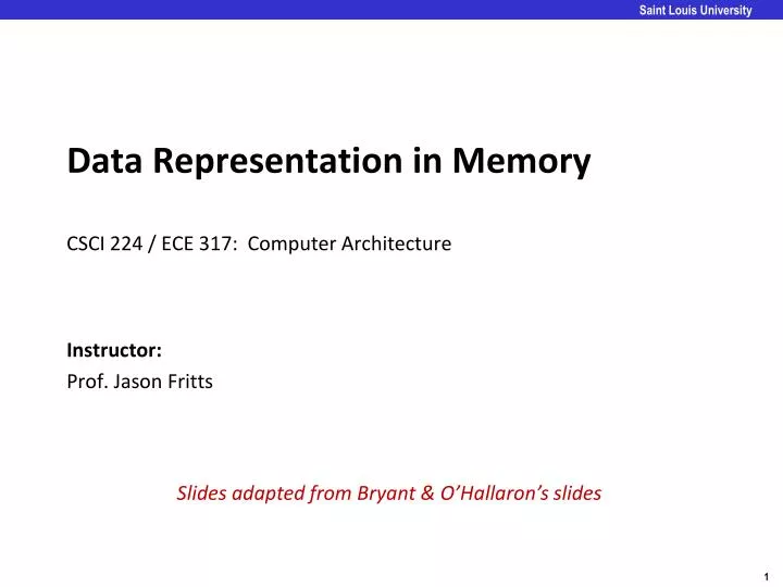 data representation in memory csci 224 ece 317 computer architecture n.