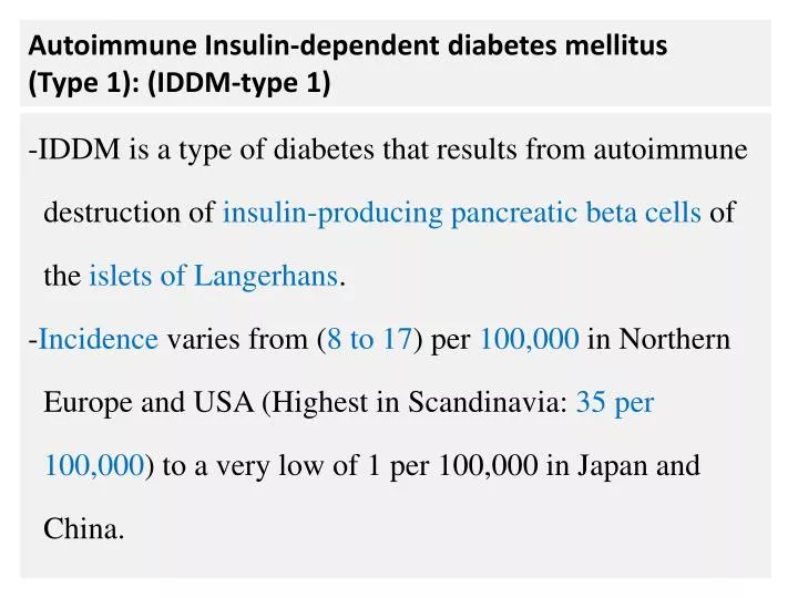 insulin dependent diabetes mellitus ppt