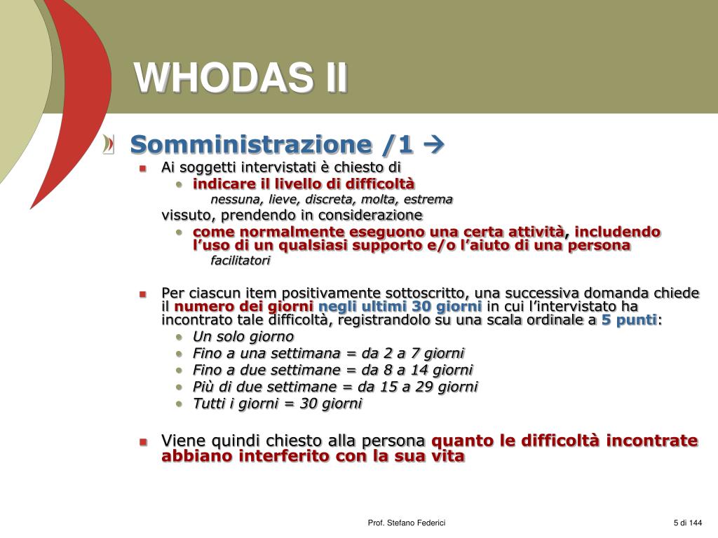 PPT - Strumenti per la valutazione del funzionamento individuale e ...