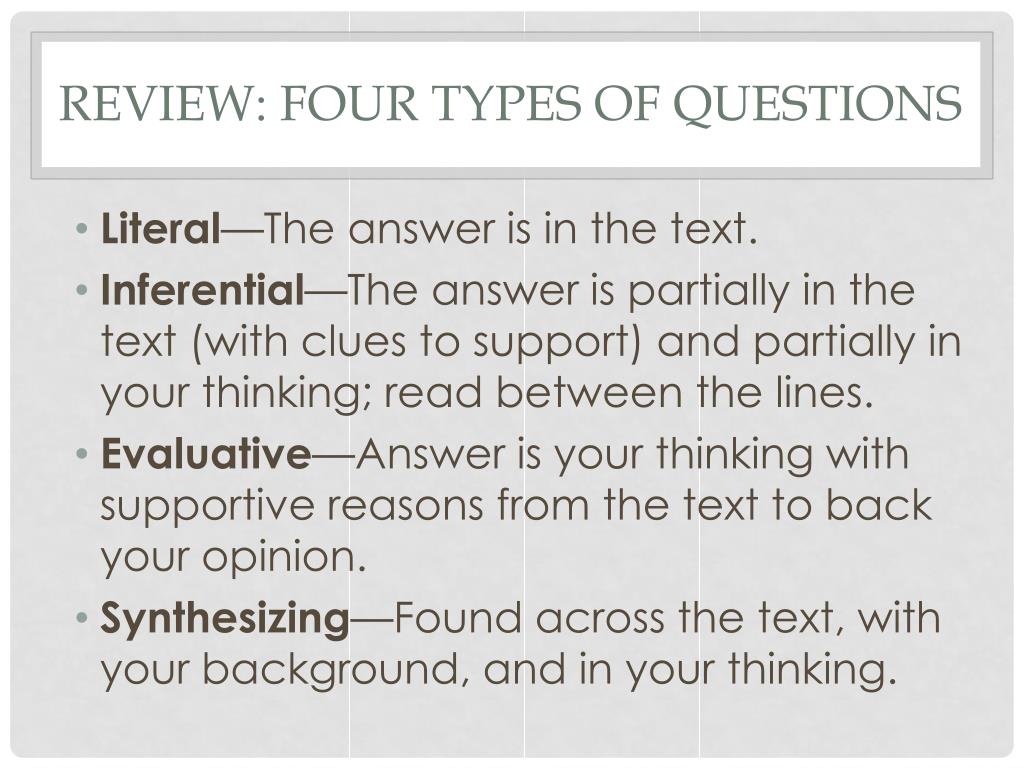 types of questions presentation