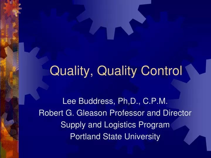quality quality control n.