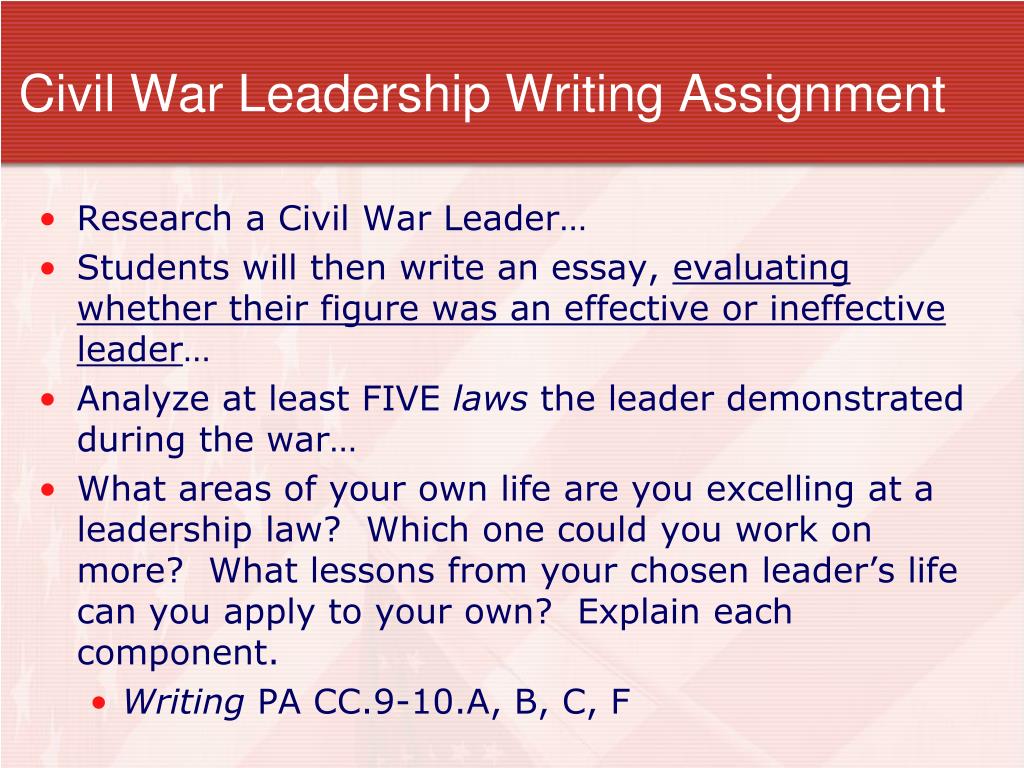 leadership writing assignment