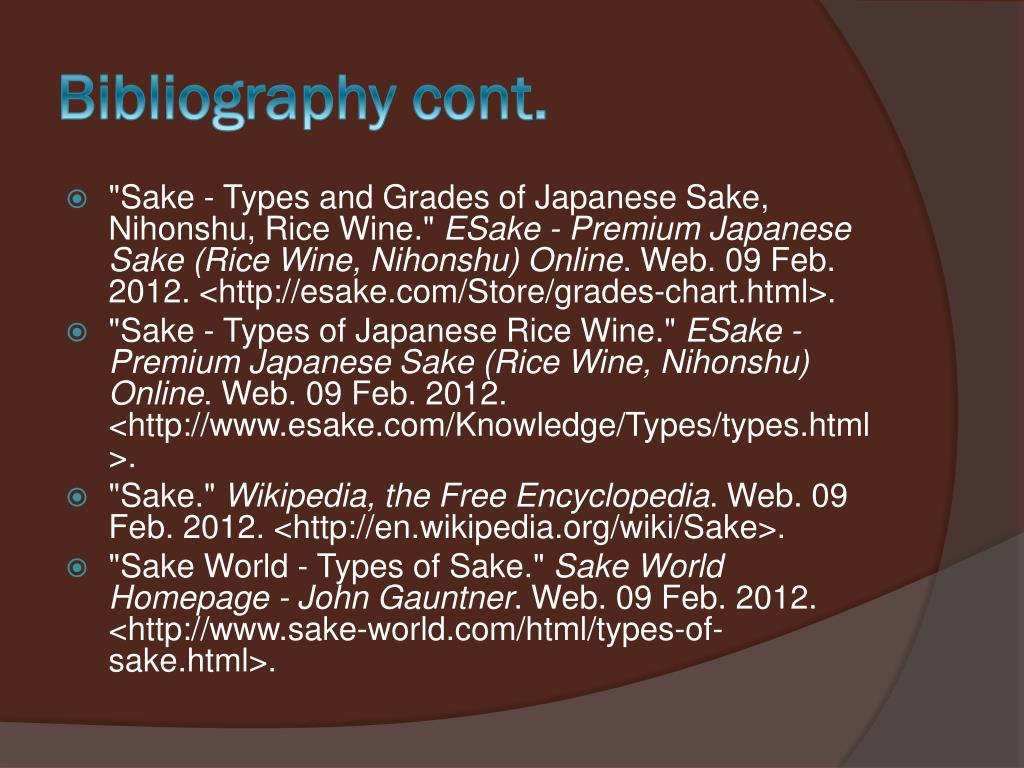 Sake Types Chart