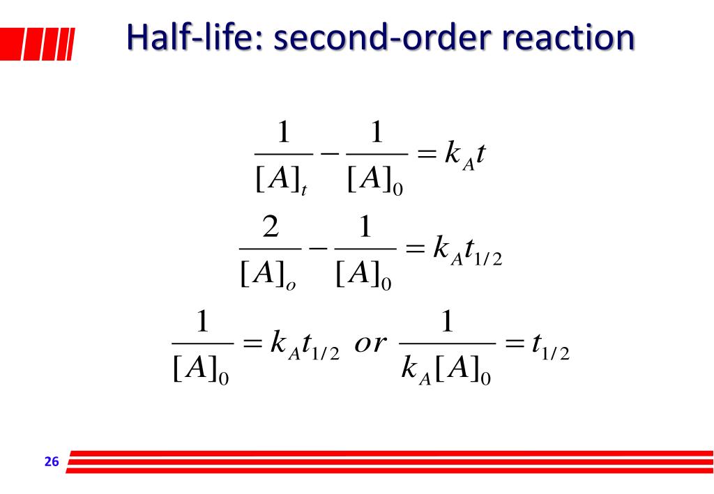 half life of second order reaction