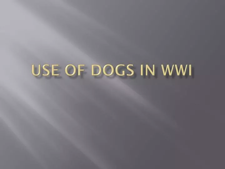 use of dogs in wwi n.