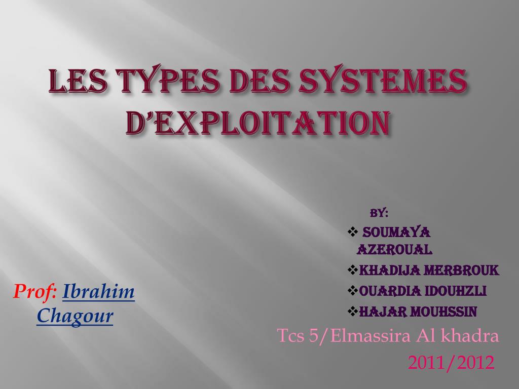 PPT - Les types des systemes d'exploitation PowerPoint Presentation, free  download - ID:2091475