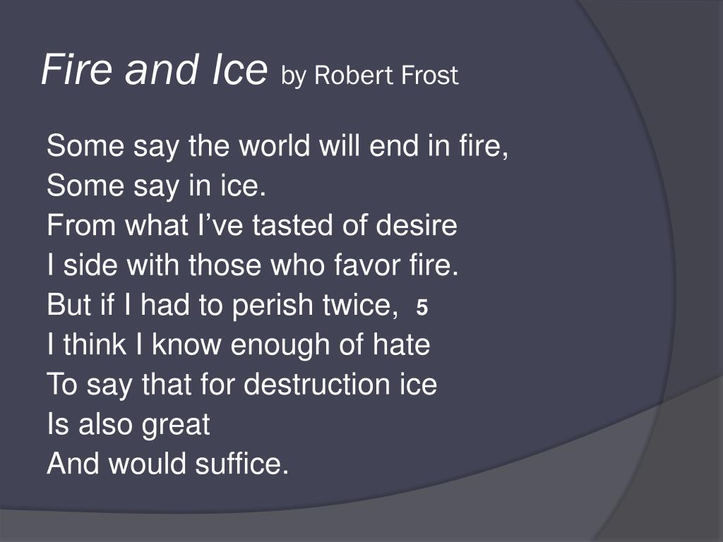 Ppt Fire And Ice By Robert Frost Powerpoint Presentation Free Download Id