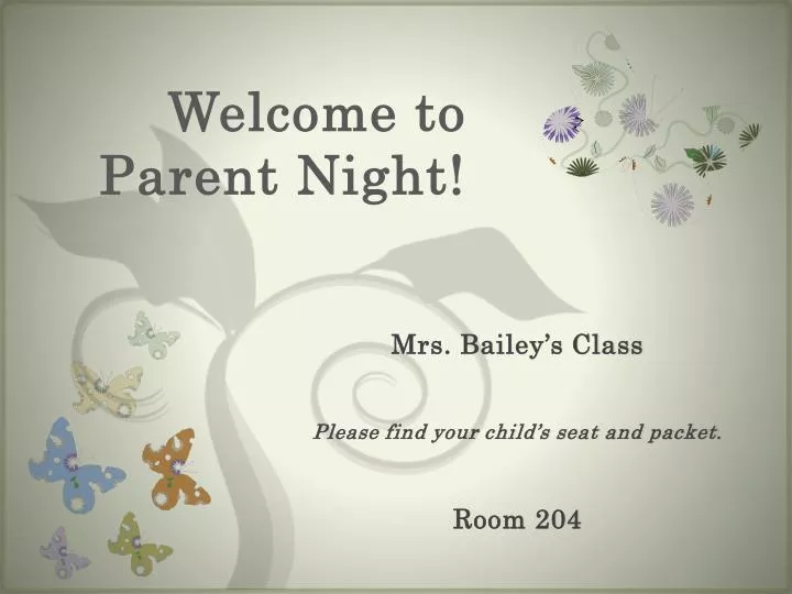welcome to parent night n.