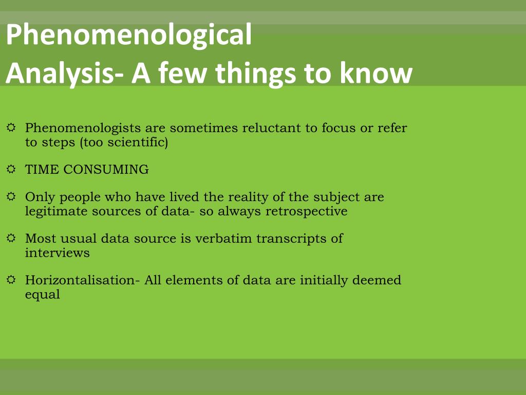 qualitative research methods phenomenology