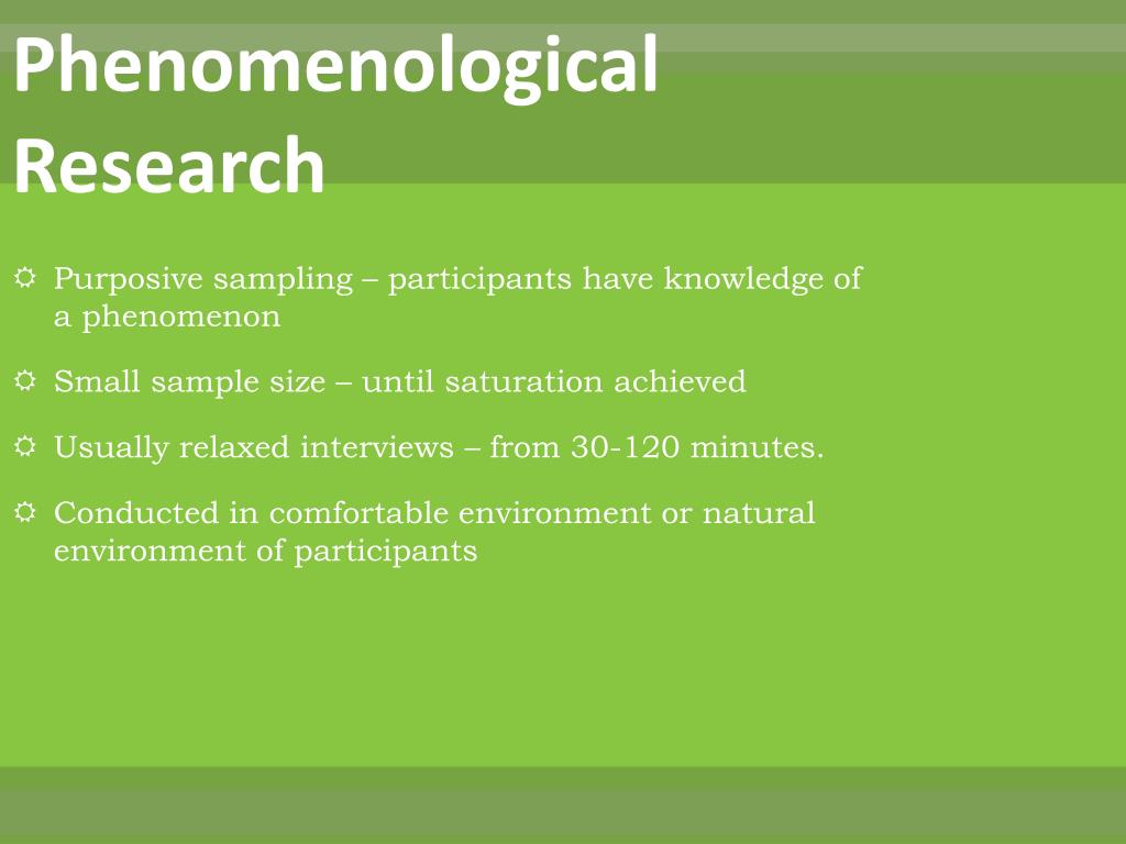 qualitative research design phenomenology