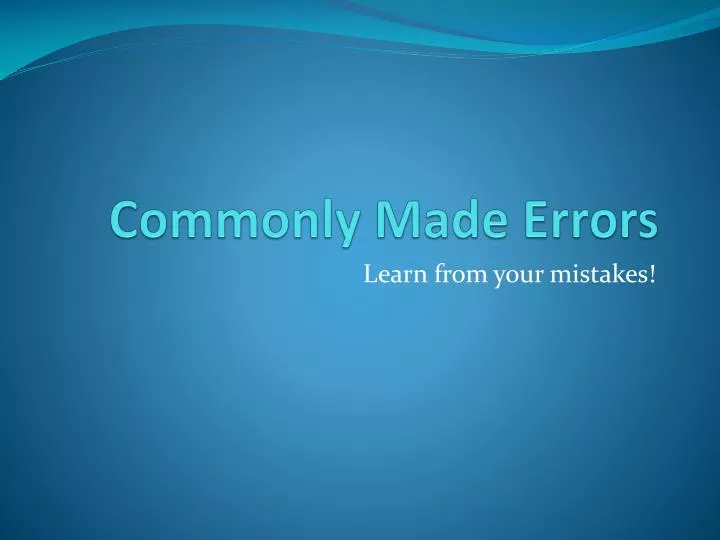 commonly made errors n.