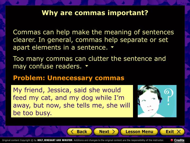 ppt agenda why are commas important items in a series and unnecessary commas
