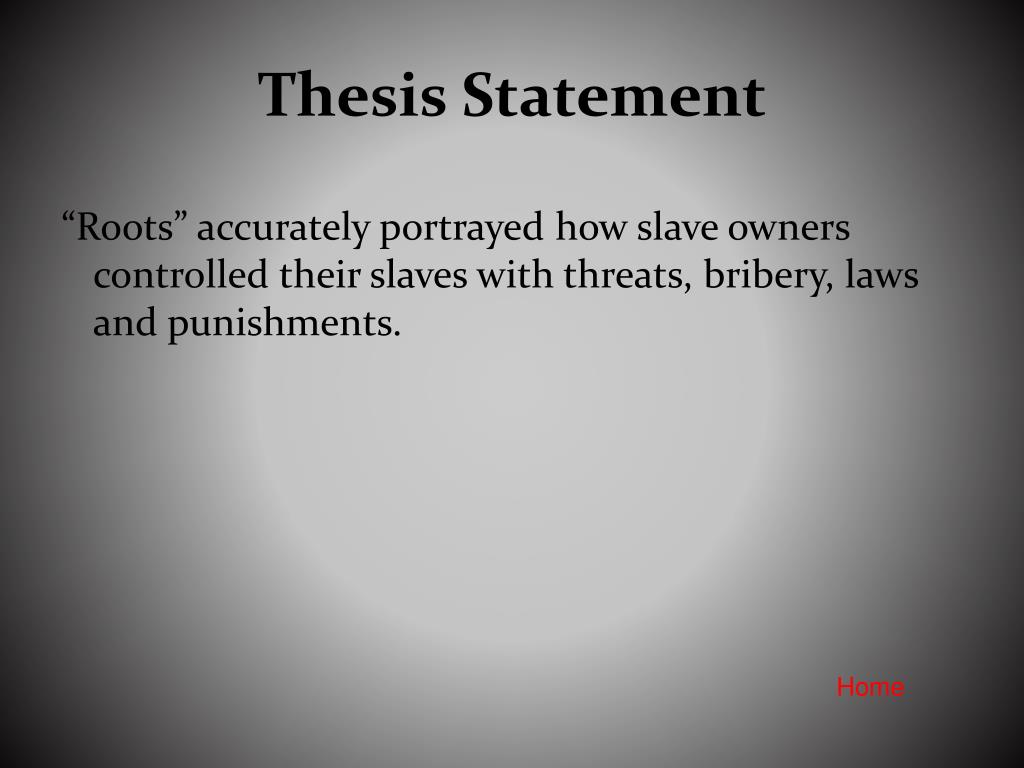 thesis statement about the slave trade