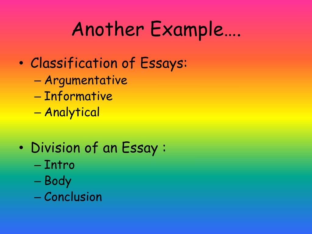 in writing classification and division essay