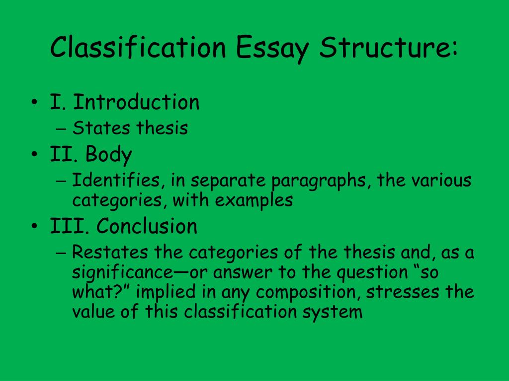 classification and division essay structure