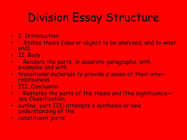 what is a division classification essay