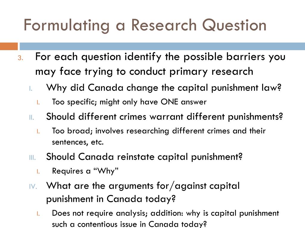 Ppt formulating a research question powerpoint presentation free download id 2093101