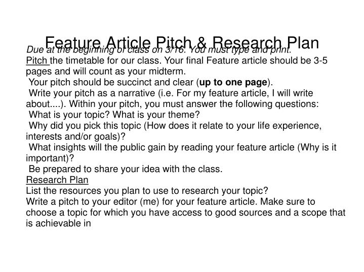 PPT - WRITING A FEATURE ARTICLE PowerPoint Presentation - ID:2093176