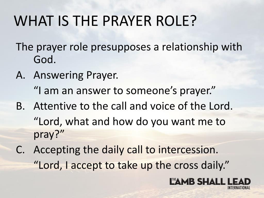 Prayer Roles PPT - Embracing the Spirituality of the Lamb: A Call to Charity and ...
