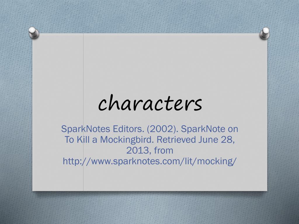 sparknotes to kill a mockingbird characters