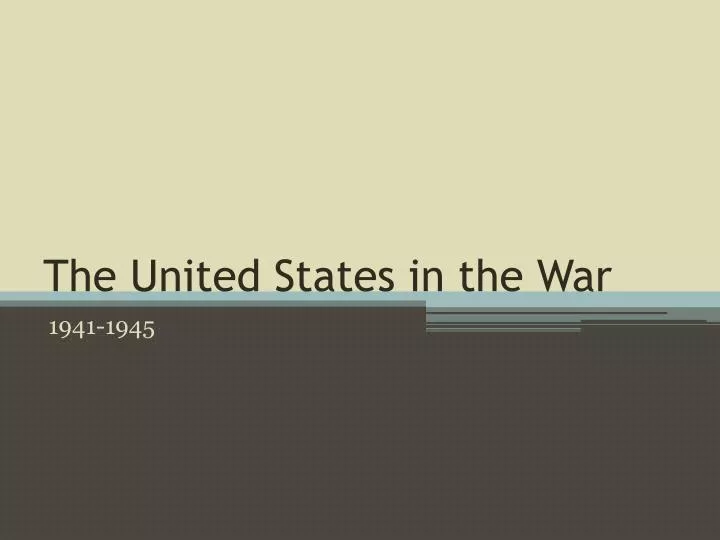 the united states in the war n.