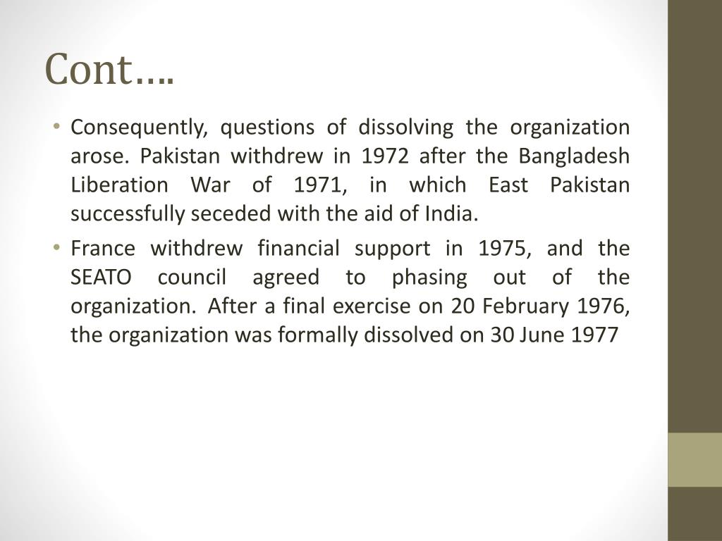 PPT - SEATO ( Southeast Asia Treaty Organization) PowerPoint ...