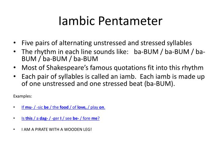 how to write iambic pentameter sonnet