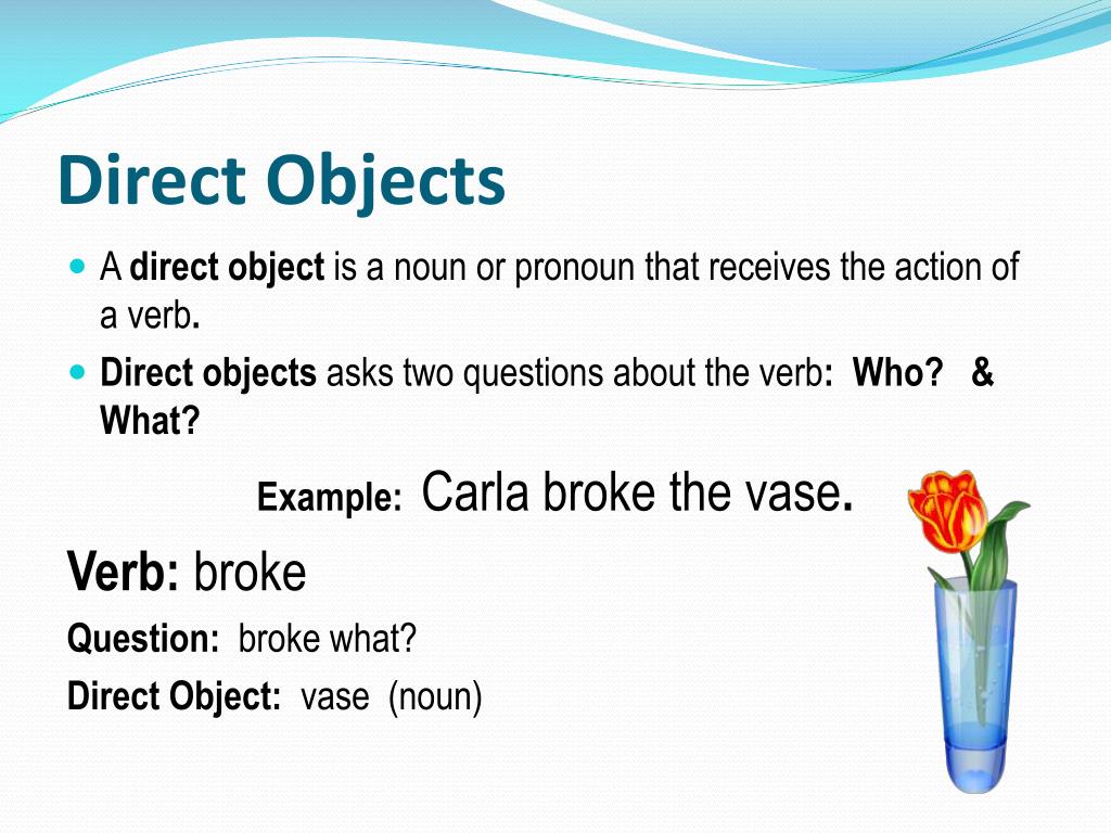 Verb And Direct Object Worksheets